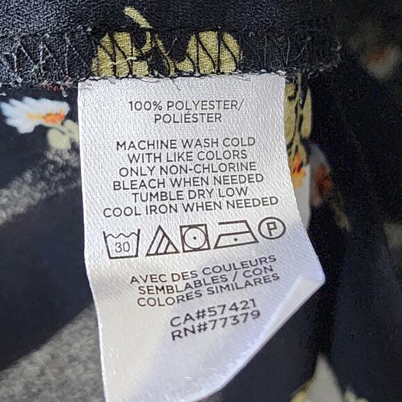 Ann Taylor LOFT Small Black Floral Cami Tank Top - Picture 3 of 5